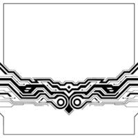 Futuristic Circuitry Frame Abstract Tech Background, Black White, Minimalist vector