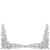 Tech Circuit Frame , Black and White, Elegant Border vector