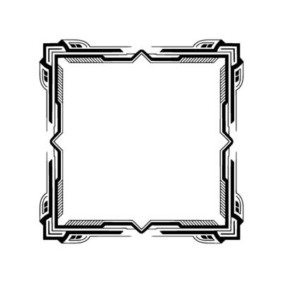 Futuristic Art Deco Frame Geometric Border , Abstract Illustration