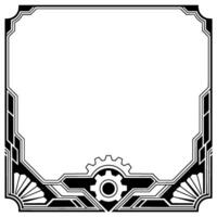 Art Deco Frame With Gear Element vector