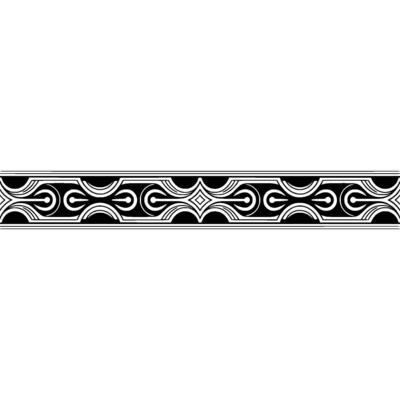 Geometric Art Deco Border, Element, Black and White