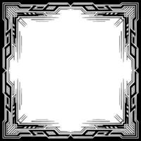 Geometric Art Deco Frame, Black White, Empty Space, Modern vector