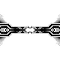 Modern Abstract Tech Black White Ornament vector