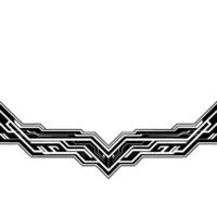 Abstract Tech Border Modern Geometric in Black and White vector