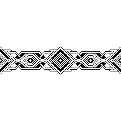 Geometric Border Minimalist Black White Element