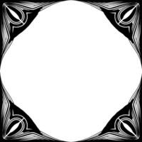 Elegant Art Deco Frame Black and White Decorative Border With Empty Space vector