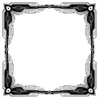 Art Deco Frame With Geometric Black Lines on Grayscale Background vector