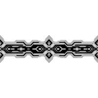 Geometric Art Deco Border With Fleurdelis Elements on White vector