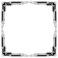 Art Deco Frame Elegant Geometric Border, Black White, Empty Space for . vector