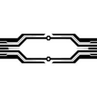 Futuristic Tech Background Black Lines on White, Abstract vector
