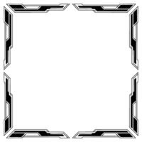 Futuristic Tech Frame, Border, Cyberpunk , Black and White vector