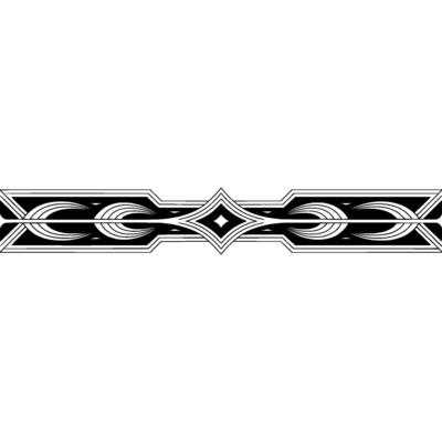 Art Deco Border Element Black and White Geometric