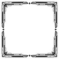 Art Deco Frame Elegant Black and White Border, Empty Space vector