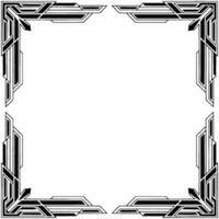 Art Deco Frame Border , Geometric Black and White, Empty Space vector