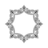 Elegant Vintage Frame With Ornamental Scrollwork in Gray vector
