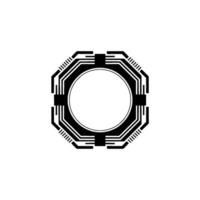 Modern Tech Abstract Circuit Board Circle vector