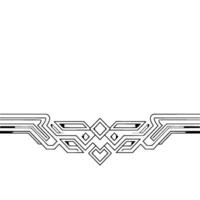 Geometric Art Deco Border Silver and Black Decorative Element vector