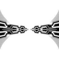 Modern Abstract Tech Black and White Minimalist Background vector