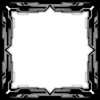 Art Deco Frame, Geometric, Silver and Black Border, Empty Space vector