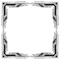 Modern Tech Frame Geometric Border for , White Space, Digital Style vector