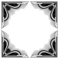 Art Deco Frame Corner , Black and White, Geometric, Elegant vector
