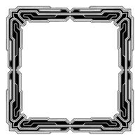 Geometric Frame, Black and White Art Deco Style Border, Empty Space vector