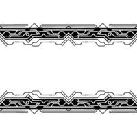 Geometric Tech Border Element, Futuristic , Clean White Background vector