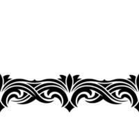 Ornate Black Scroll Border on White, Element vector