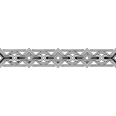Geometric Border Element, Gray and White, Art Deco Style