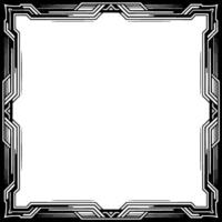 Art Deco Frame With Geometric Border, Blank Space for Text, Elegant vector