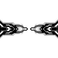 Futuristic Geometric Silver Black Pattern on White Background vector