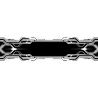 Futuristic Tech Banner Black White With Geometric Circuitry vector
