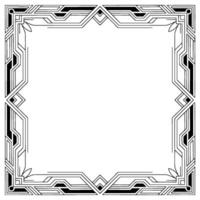Elegant Art Deco Frame With Geometric , Monochromatic vector