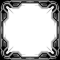 Abstract Geometric Frame With Metallic Silver and Black Modern vector