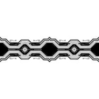 Geometric Tech Interface Element, Black White, Futuristic vector