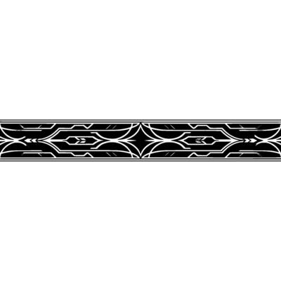 Elegant Art Deco Border , Geometric Pattern, Silver on Black, Clean Backdrop