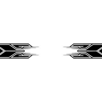 Abstract Geometric Speed Element , Black White, Minimalist