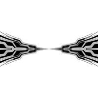 Abstract Futuristic Tech Line Black White Background vector