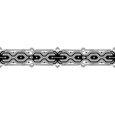 Minimalist Tech Border Abstract Pattern on White