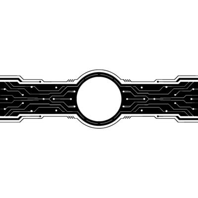 Abstract Tech Circuitry With Circular Frame Minimalist Background