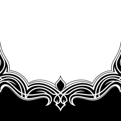 Elegant Black and White Border Art Nouveau, Abstract Ornament, Decorative Frame
