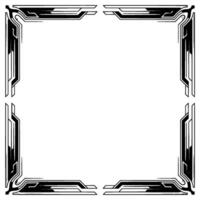Futuristic Frame in Grayscale Cyberpunk, Modern, Geometric Border vector