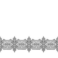 Geometric Border Pattern in Black White, Decorative Element vector