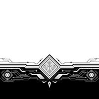 Tech Border Futuristic , Black and White, Geometric Pattern vector
