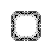 Geometric Black Frame on White Background, Minimalist , Decorative Border vector