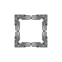 Geometric Frame Minimalist Black and White Square Border vector