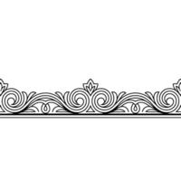 Elegant Black and White Scrollwork Border vector