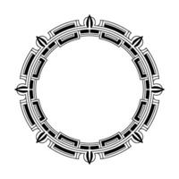Geometric Black and White Circular Ornamental Frame on Gradient Background vector