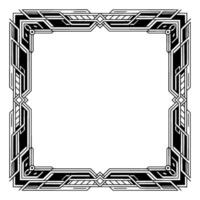 Art Deco Frame With Geometric Pattern, Blank Space, Elegant Border vector