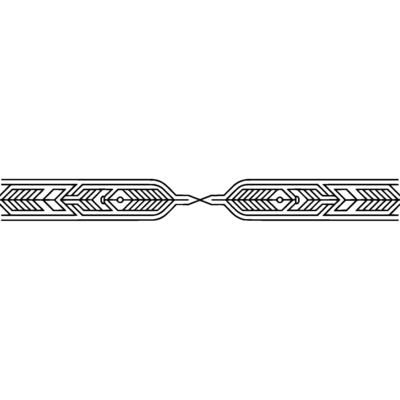 Abstract Geometric Border Minimalist Line Art on White